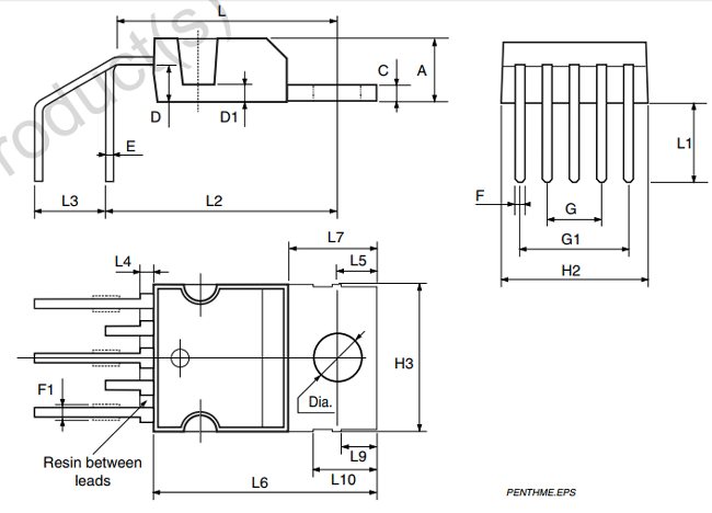  2D model of TDA2030 audio amplifier