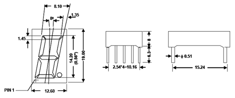 7 Segment Display Dimensions