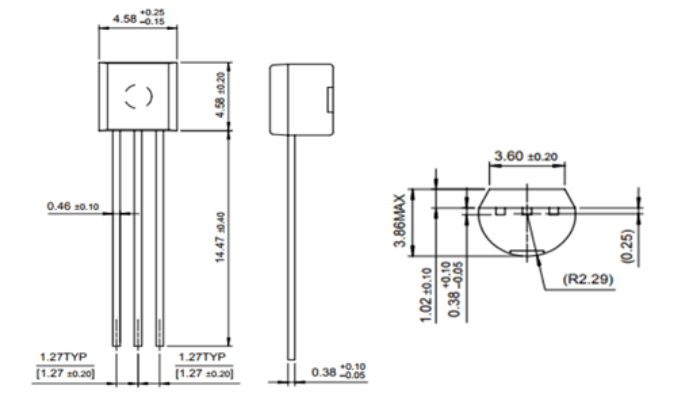 BC107 Dimensions