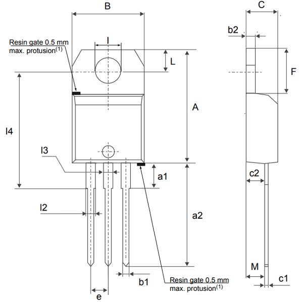 BTA12 TRIAC Dimensions