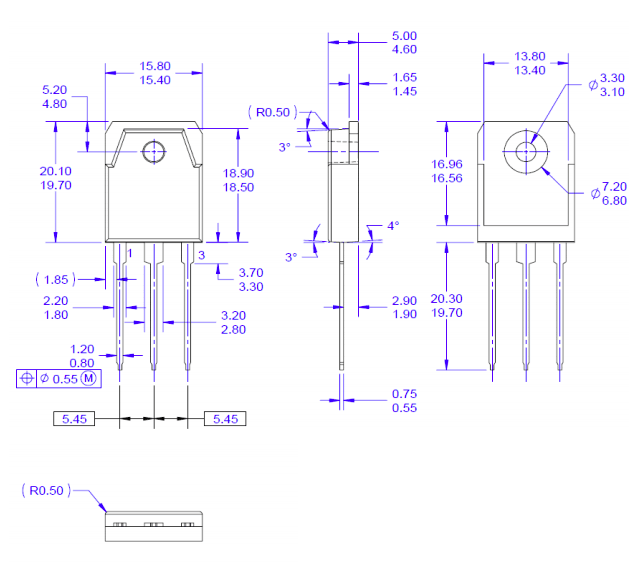 FGA25N120 IGBT Dimensions