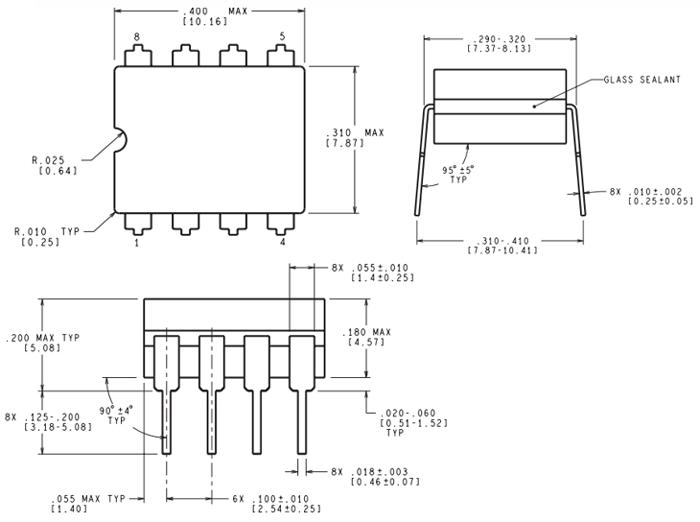 NE5532 Dual Low Noise Op-Amp-2D-Model